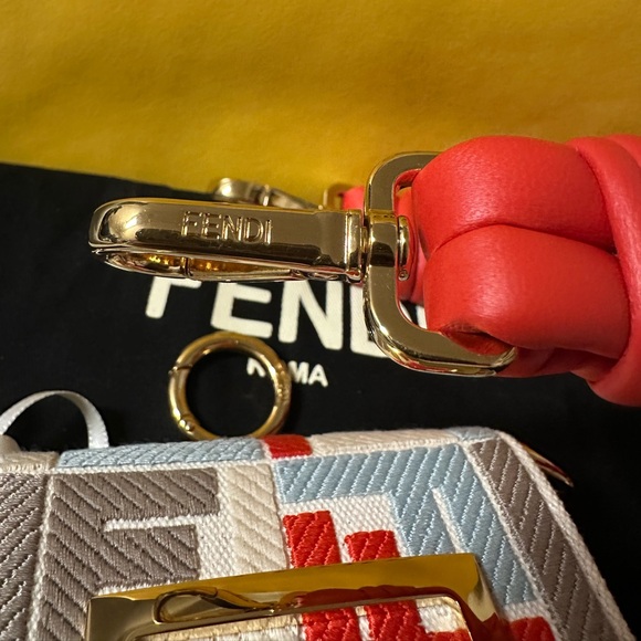 NWT FENDI Nano Baguette Multicolour canvas charm - Picture 13 of 14